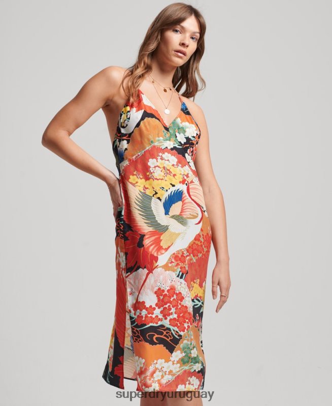 uy Superdry mujer vestido midi estampado multi DT2N8Z2486 ropa