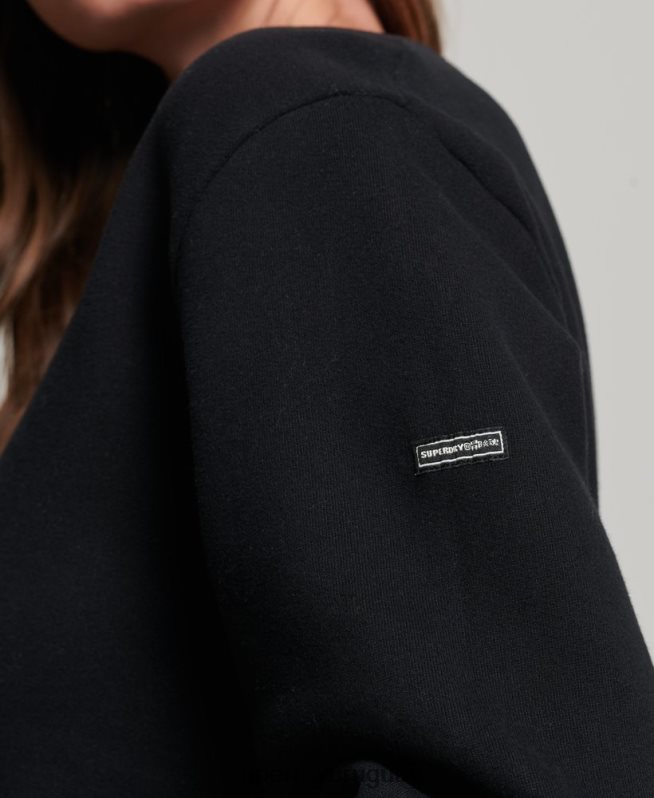 uy Superdry mujer vestido sudadera folk nómada negro DT2N8Z2542 ropa