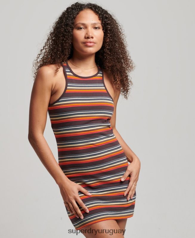 uy Superdry mujer vestido vintage a rayas multi DT2N8Z2406 ropa