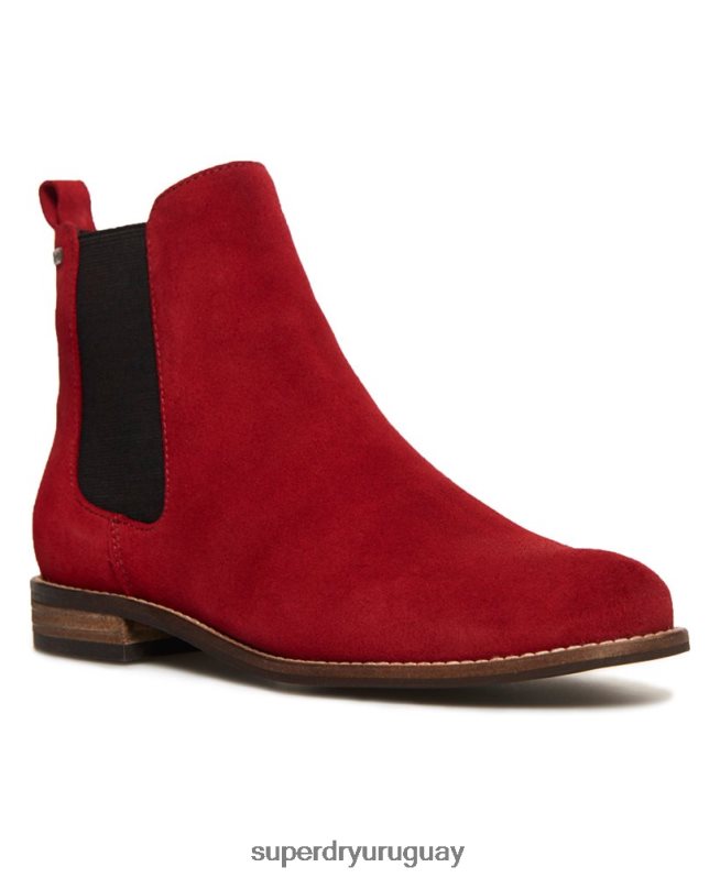 uy Superdry mujer botines chelsea de ante millie-lou rojo DT2N8Z4431 zapatos