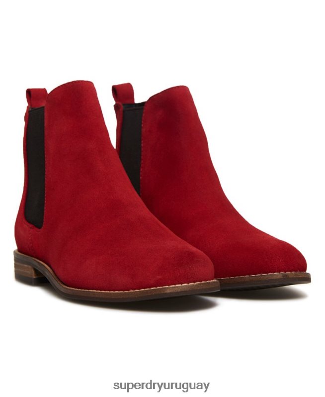 uy Superdry mujer botines chelsea de ante millie-lou rojo DT2N8Z4431 zapatos