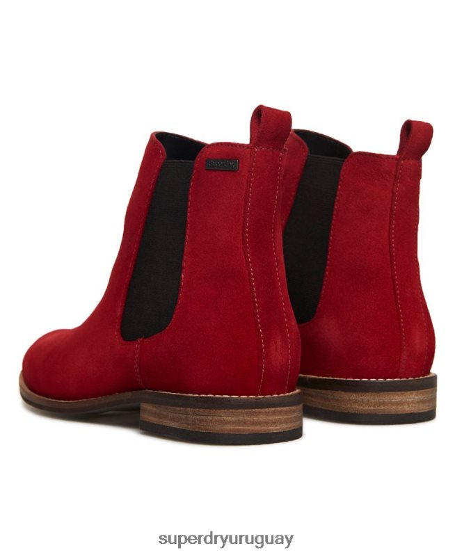 uy Superdry mujer botines chelsea de ante millie-lou rojo DT2N8Z4431 zapatos