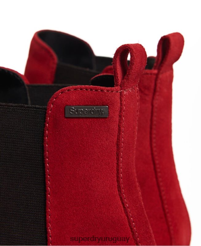 uy Superdry mujer botines chelsea de ante millie-lou rojo DT2N8Z4431 zapatos