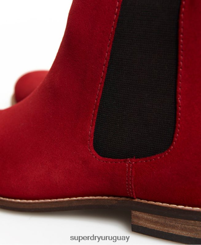 uy Superdry mujer botines chelsea de ante millie-lou rojo DT2N8Z4431 zapatos