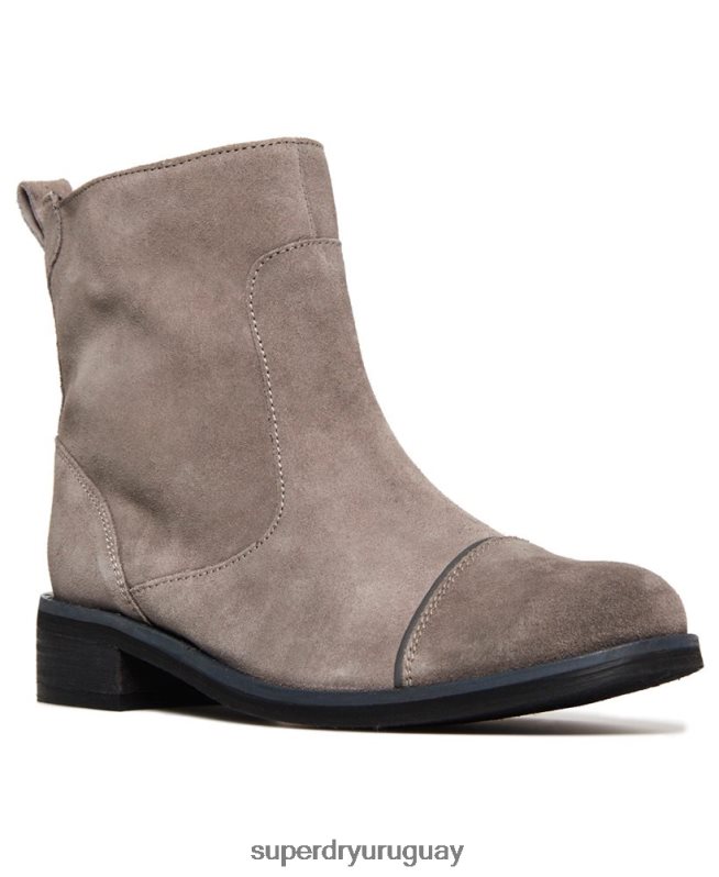 uy Superdry mujer madilynn elegantes botas con cremallera gris claro DT2N8Z4433 zapatos
