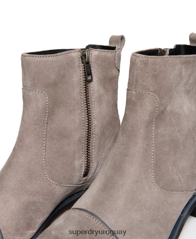 uy Superdry mujer madilynn elegantes botas con cremallera gris claro DT2N8Z4433 zapatos