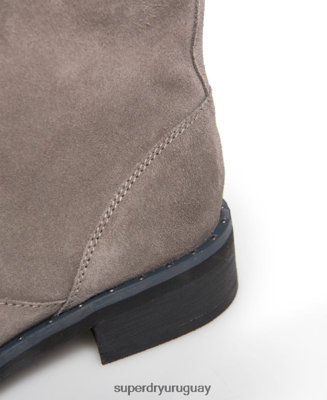 uy Superdry mujer madilynn elegantes botas con cremallera gris claro DT2N8Z4433 zapatos