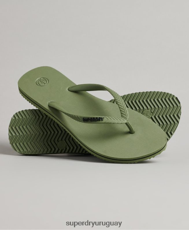 uy Superdry mujer chanclas clásicas antiguas caqui DT2N8Z4391 zapatos