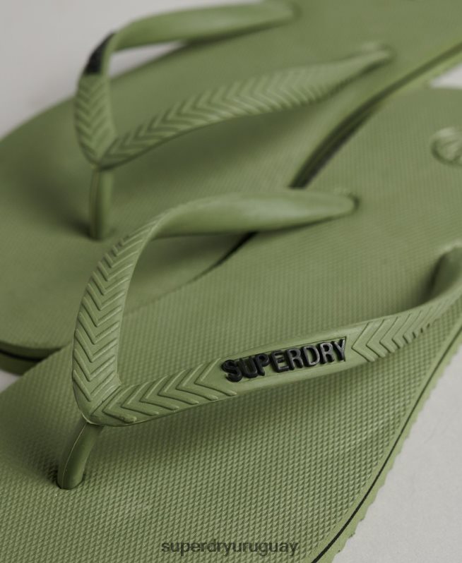 uy Superdry mujer chanclas clásicas antiguas caqui DT2N8Z4391 zapatos