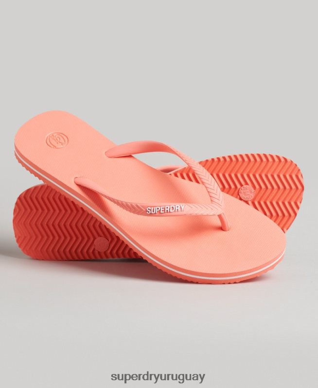 uy Superdry mujer chanclas clásicas antiguas coral DT2N8Z4397 zapatos