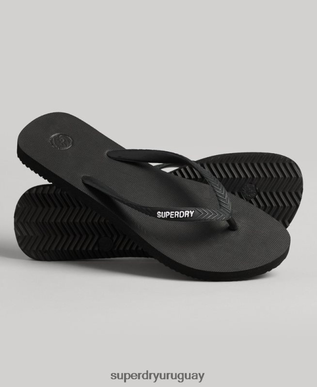 uy Superdry mujer chanclas clásicas antiguas negro DT2N8Z4419 zapatos