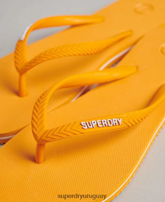 uy Superdry mujer chanclas clásicas antiguas oro DT2N8Z4361 zapatos