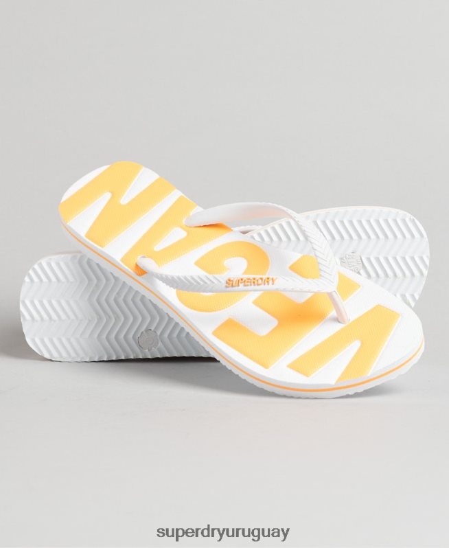 uy Superdry mujer chanclas clásicas veganas vintage blanco DT2N8Z4395 zapatos
