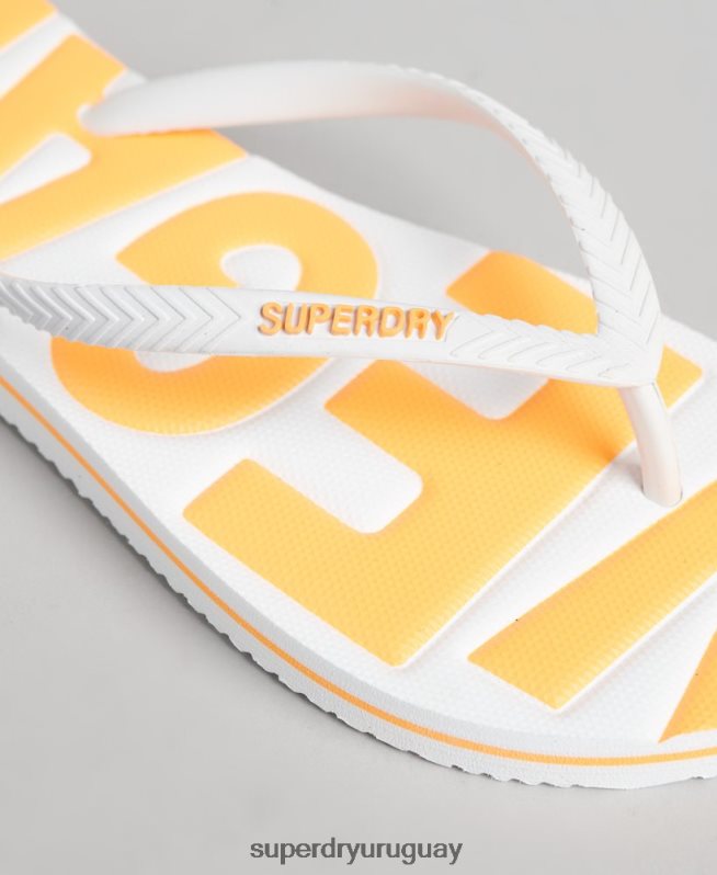 uy Superdry mujer chanclas clásicas veganas vintage blanco DT2N8Z4395 zapatos