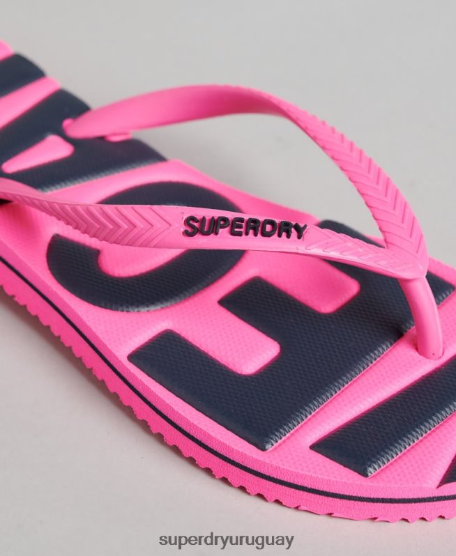 uy Superdry mujer chanclas clásicas veganas vintage rosa DT2N8Z4396 zapatos