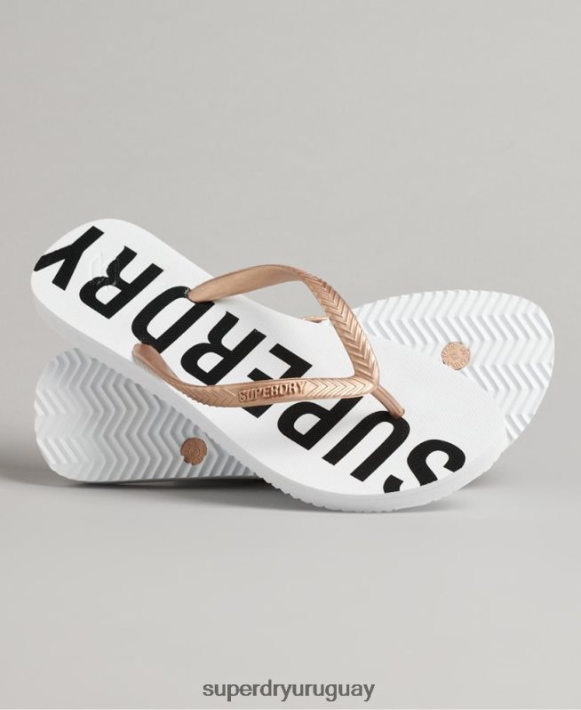 uy Superdry mujer chanclas code essential blanco DT2N8Z4393 zapatos