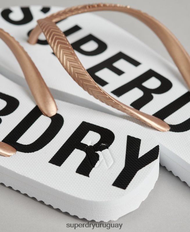 uy Superdry mujer chanclas code essential blanco DT2N8Z4393 zapatos