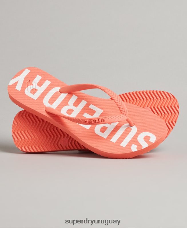 uy Superdry mujer chanclas code essential coral DT2N8Z4416 zapatos