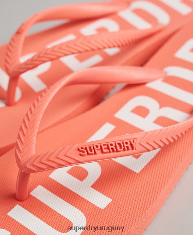 uy Superdry mujer chanclas code essential coral DT2N8Z4416 zapatos