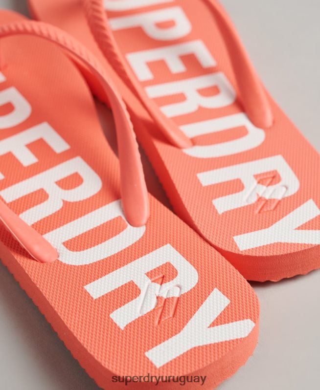 uy Superdry mujer chanclas code essential coral DT2N8Z4416 zapatos