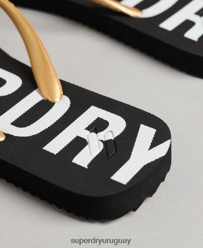 uy Superdry mujer chanclas code essential negro DT2N8Z4388 zapatos