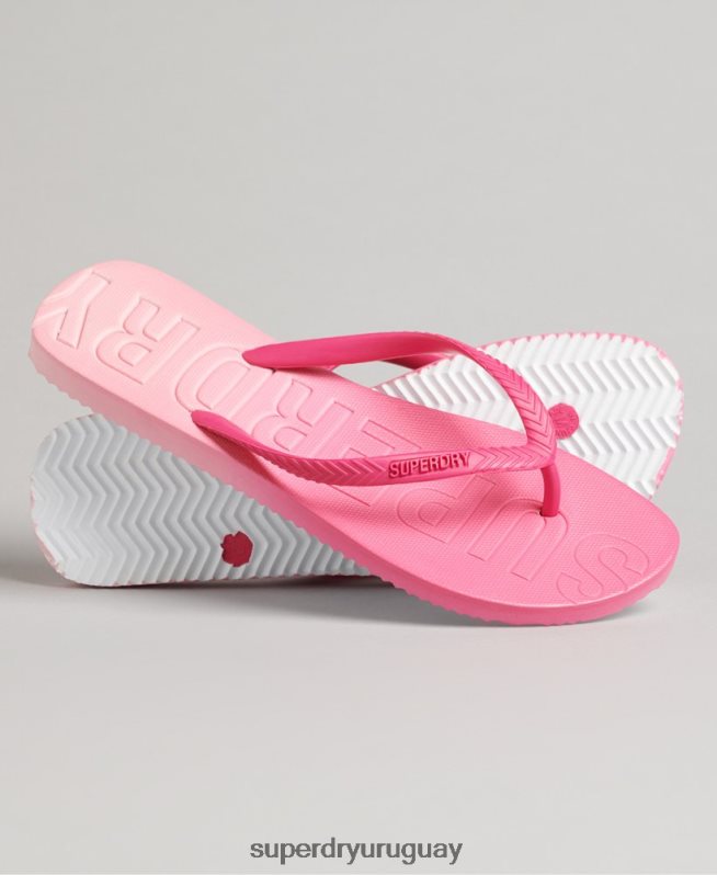 uy Superdry mujer chanclas con tinte de código rosa DT2N8Z6751 zapatos