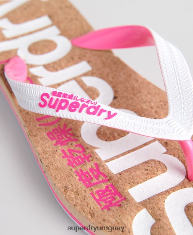 uy Superdry mujer chanclas de corcho blanco DT2N8Z4403 zapatos