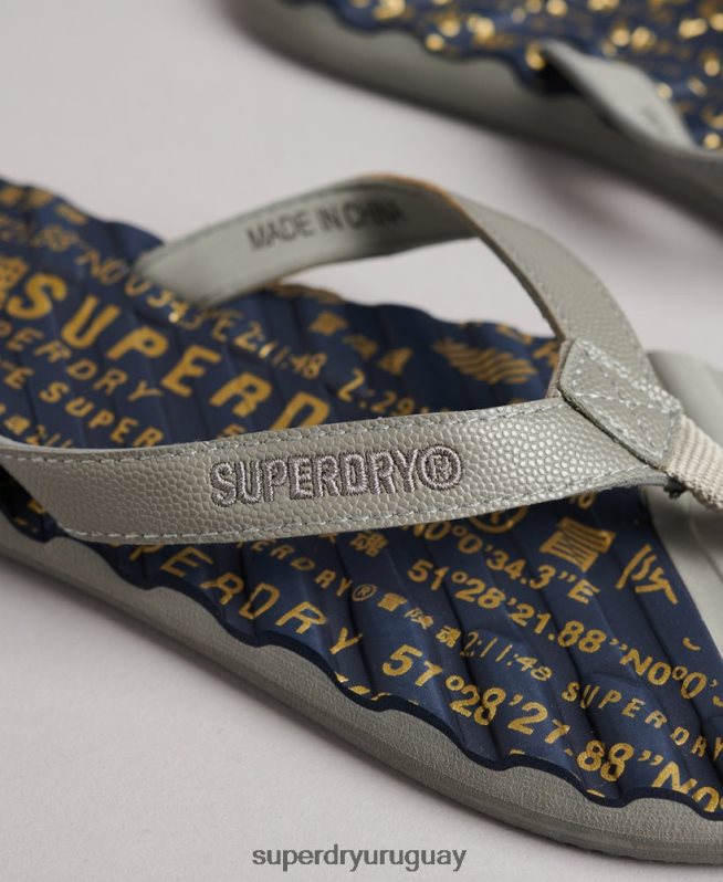 uy Superdry mujer chanclas de natación premium negro DT2N8Z6726 zapatos