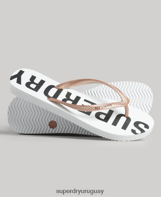 uy Superdry mujer chanclas deportivas code core blanco DT2N8Z4371 zapatos