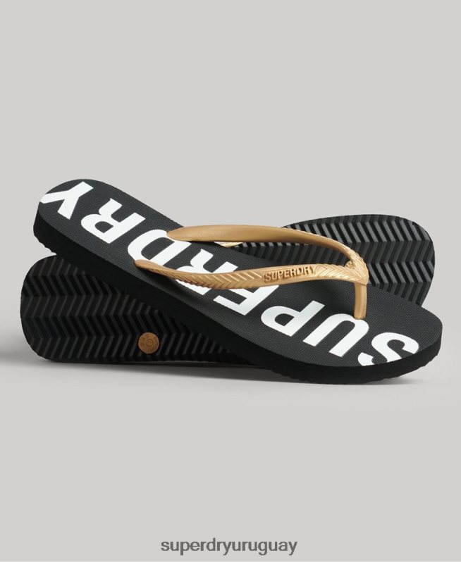 uy Superdry mujer chanclas deportivas code core negro DT2N8Z4353 zapatos