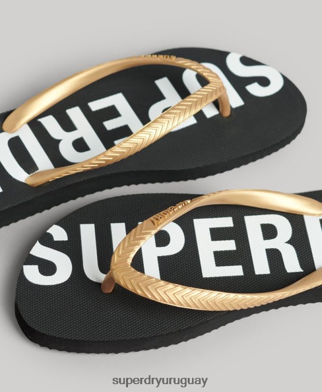 uy Superdry mujer chanclas deportivas code core negro DT2N8Z4353 zapatos