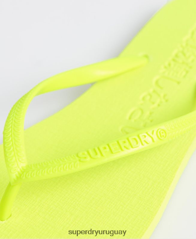 uy Superdry mujer chanclas fluro súper elegantes amarillo DT2N8Z6689 zapatos