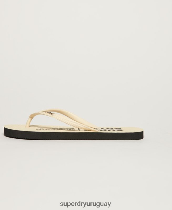 uy Superdry mujer chanclas veganas crema DT2N8Z4351 zapatos