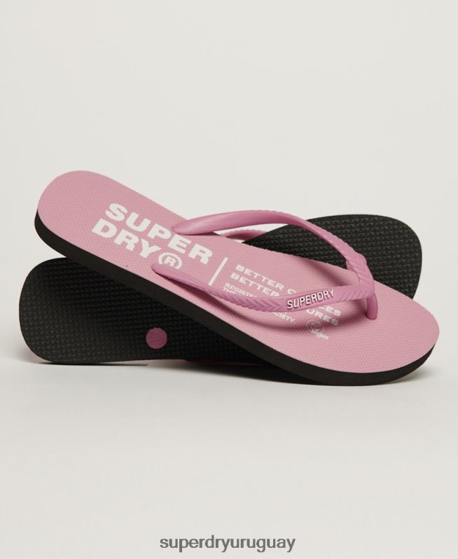 uy Superdry mujer chanclas veganas rosa DT2N8Z2002 zapatos