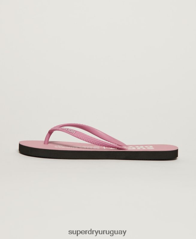 uy Superdry mujer chanclas veganas rosa DT2N8Z2002 zapatos