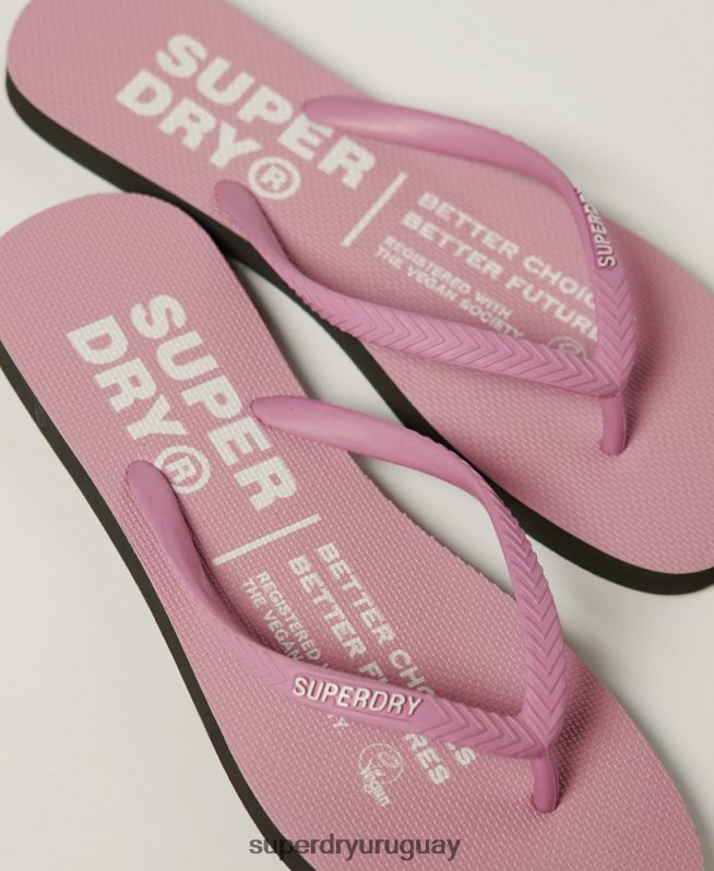 uy Superdry mujer chanclas veganas rosa DT2N8Z2002 zapatos