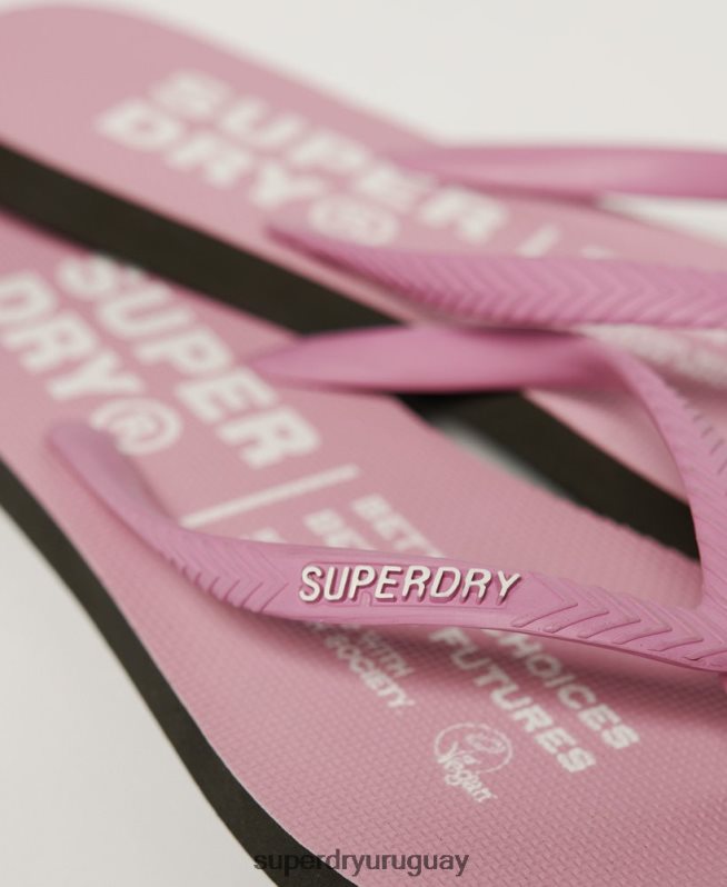 uy Superdry mujer chanclas veganas rosa DT2N8Z2002 zapatos