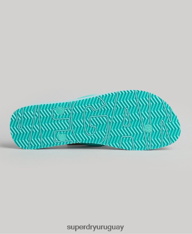 uy Superdry mujer chanclas veganas vintage azul DT2N8Z4375 zapatos