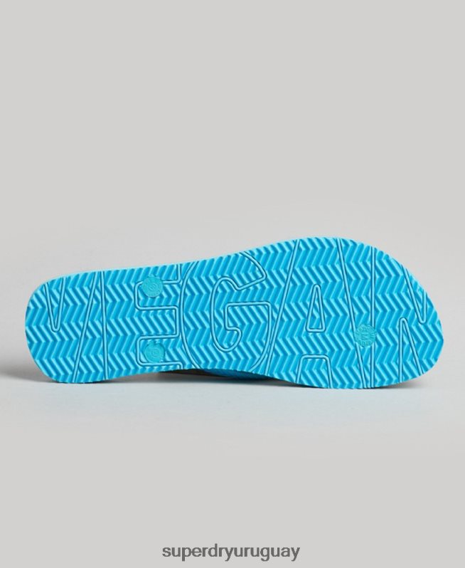 uy Superdry mujer chanclas veganas vintage azul DT2N8Z4384 zapatos