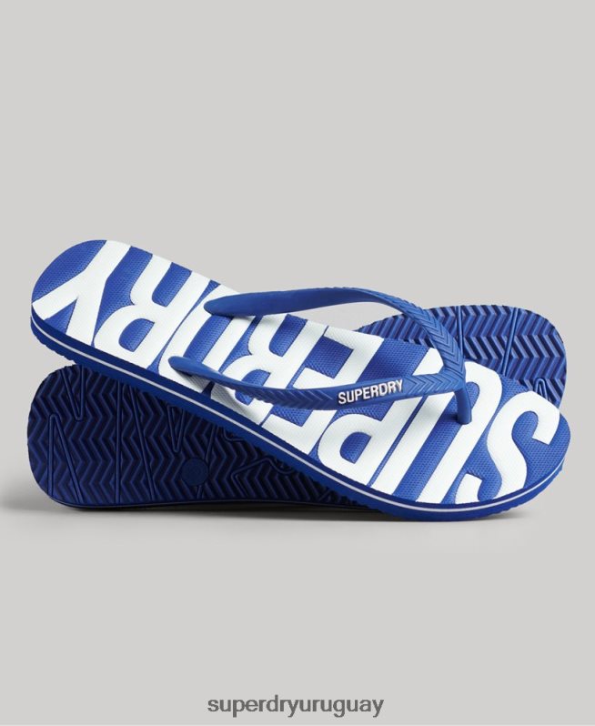 uy Superdry mujer chanclas veganas vintage azul DT2N8Z4394 zapatos