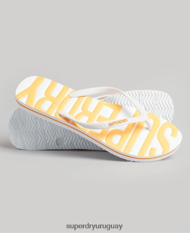 uy Superdry mujer chanclas veganas vintage blanco DT2N8Z4387 zapatos
