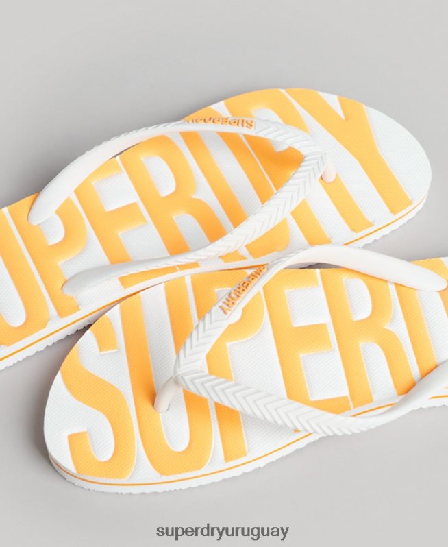 uy Superdry mujer chanclas veganas vintage blanco DT2N8Z4387 zapatos