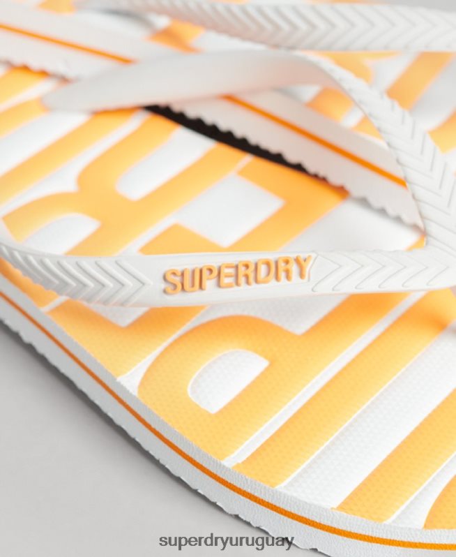 uy Superdry mujer chanclas veganas vintage blanco DT2N8Z4387 zapatos