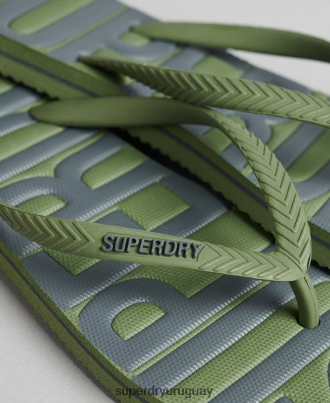 uy Superdry mujer chanclas veganas vintage caqui DT2N8Z4377 zapatos