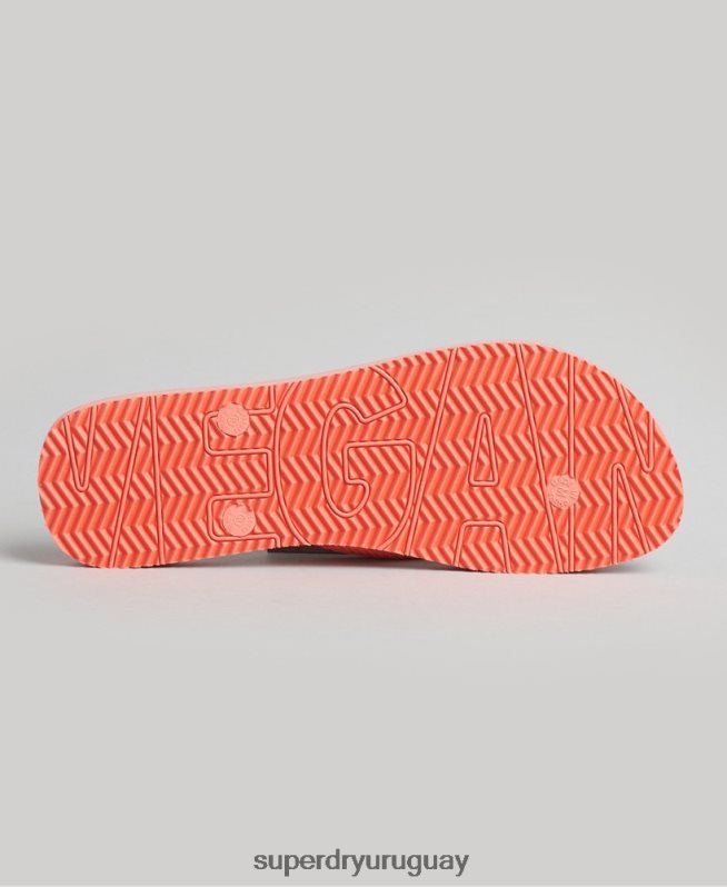 uy Superdry mujer chanclas veganas vintage coral DT2N8Z4402 zapatos