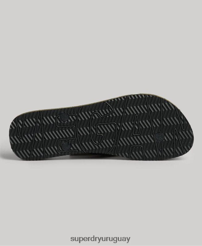 uy Superdry mujer chanclas veganas vintage negro DT2N8Z4374 zapatos