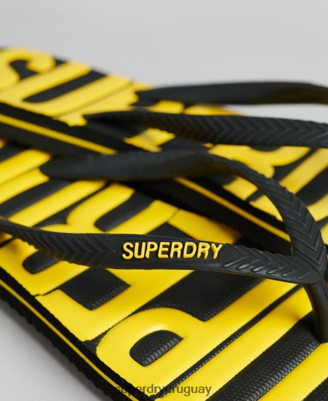 uy Superdry mujer chanclas veganas vintage negro DT2N8Z4374 zapatos