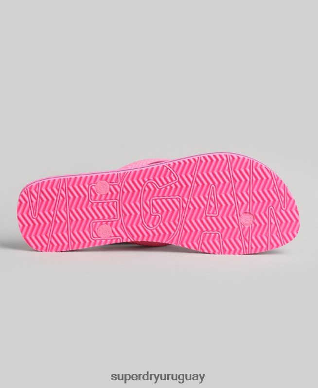 uy Superdry mujer chanclas veganas vintage rosa DT2N8Z4373 zapatos