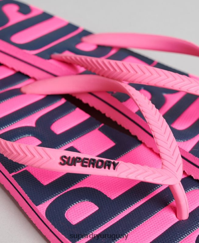 uy Superdry mujer chanclas veganas vintage rosa DT2N8Z4373 zapatos