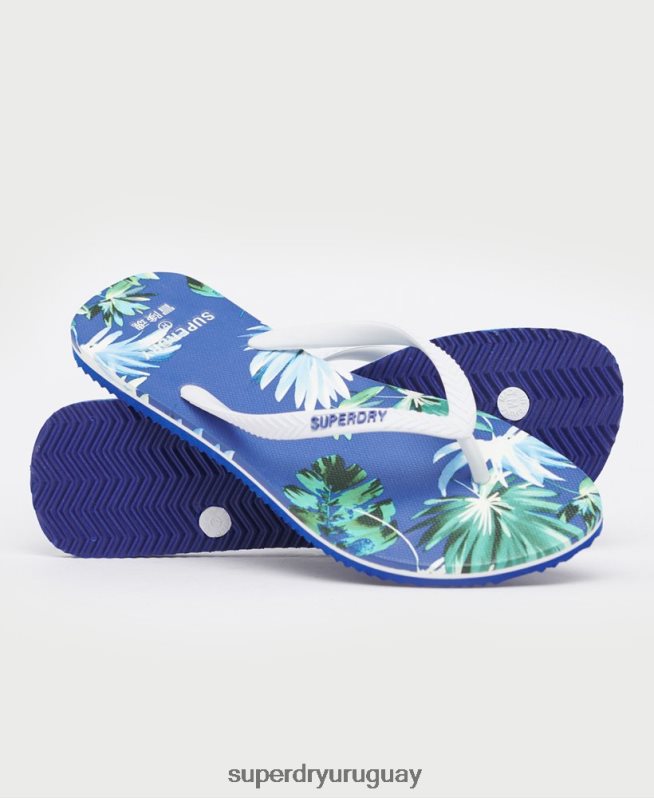 uy Superdry mujer chanclas vintage clásicas azul DT2N8Z6770 zapatos